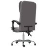 Silla De Oficina Reclinable Cuero Sintético Gris