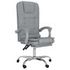 Silla De Oficina Reclinable Con Masaje De Tela Gris Claro