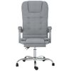 Silla De Oficina Reclinable Con Masaje De Tela Gris Claro