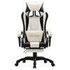 Silla Gaming Con Reposapiés Cuero Sintético Negro Y Blanco