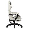 Silla Gaming Con Reposapiés Cuero Sintético Negro Y Blanco