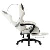 Silla Gaming Con Reposapiés Cuero Sintético Negro Y Blanco