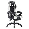 Silla Gaming Con Luces Led Rgb Cuero Sintético Blanco Y Negro