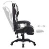 Silla Gaming Con Luces Led Rgb Cuero Sintético Blanco Y Negro