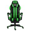 Silla Gaming Con Reposapiés Cuero Sintético Negro Y Verde