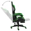 Silla Gaming Con Reposapiés Cuero Sintético Negro Y Verde