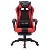 Silla Gaming Con Luces Led Rgb Cuero Sintético Rojo Y Negro