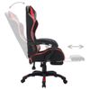 Silla Gaming Con Luces Led Rgb Cuero Sintético Rojo Y Negro