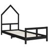 Estructura De Cama Para Niños Madera De Pino Negro 80x200 Cm