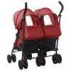 Carrito Para Gemelos De Acero Rojo