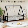 Estructura De Cama Para Niños Madera De Pino Negro 80x160 Cm