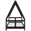 Estructura De Cama Para Niños Madera De Pino Negro 80x160 Cm