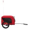 Remolque De Bicicleta Mascotas Hierro Tela Oxford Rojo Negro