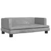 Cama Para Perros De Terciopelo Gris Claro 80x45x30 Cm