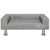 Cama Para Perros De Terciopelo Gris Claro 70x45x26,5 Cm