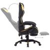 Silla Gaming Con Reposapiés Cuero Sintético Negro Y Dorado