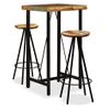 Set Muebles De Bar 3 Piezas Madera Maciza Reciclada