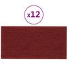 Paneles De Pared 12 Uds Tela Rojo Tinto 30x15 Cm 0,54 M²