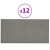 Paneles De Pared 12 Uds Terciopelo Gris Claro 30x15 Cm 0,54 M²