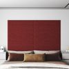 Paneles De Pared 12 Uds Tela Rojo Tinto 90x15 Cm 1,62 M²