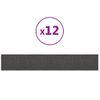 Paneles De Pared 12 Uds Tela Gris Oscuro 90x15 Cm 1,62 M²