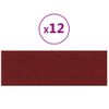 Paneles De Pared 12 Uds Tela Rojo Tinto 90x30 Cm 3,24 M²