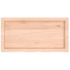 Tablero De Mesa Madera Maciza Roble Sin Tratar 80x40x(2-4) Cm