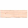 Tablero De Mesa Madera Maciza Roble Sin Tratar 140x40x(2-4) Cm