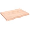 Tablero De Mesa Madera Maciza Roble Sin Tratar 80x60x(2-6) Cm