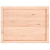 Tablero De Mesa Madera Maciza Roble Sin Tratar 80x60x(2-6) Cm