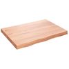 Tablero Mesa Madera Roble Tratada Marrón Claro 80x60x(2-6) Cm