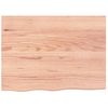 Tablero Mesa Madera Roble Tratada Marrón Claro 80x60x(2-6) Cm