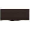 Tablero Mesa Madera Roble Tratada Marrón Oscuro 100x40x(2-6) Cm