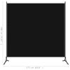 Biombo Divisor De 1 Panel Negro 175x180 Cm