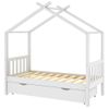 Estructura Cama Niños Con Cajón Madera Pino Blanco 80x160 Cm