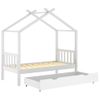 Estructura Cama Niños Con Cajón Madera Pino Blanco 80x160 Cm