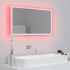 Espejo De Baño Led Acrílico Blanco 80x8,5x37 Cm