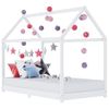 Estructura De Cama Infantil Madera Maciza Pino Blanco 90x200 Cm