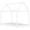 Estructura De Cama Infantil Madera Maciza Pino Blanco 90x200 Cm