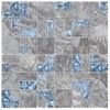 Azulejos De Mosaico 11 Unidades Vidrio Gris Y Azul 30x30 Cm