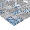 Azulejos De Mosaico 11 Unidades Vidrio Gris Y Azul 30x30 Cm