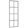 Puerta Corredera Aluminio Y Vidrio Esg Negra 76x205 Cm