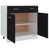 Mueble Inferior De Cocina Madera Ingeniería Negro 80x46x81,5 Cm