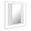 Armario Espejo De Baño Led Acrílico Blanco Brillo 40x12x45 Cm