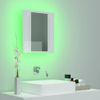 Armario Espejo De Baño Led Acrílico Blanco Brillo 40x12x45 Cm