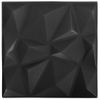 Paneles De Pared 3d 48 Unidades 50x50 Cm Negro Diamante 12 M²