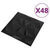 Paneles De Pared 3d 48 Unidades 50x50 Cm Negro Diamante 12 M²