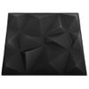 Paneles De Pared 3d 48 Unidades 50x50 Cm Negro Diamante 12 M²