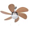 Ventilador De Techo Con Lámpara Marrón Claro 76 Cm