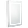 Armario De Baño Con Espejo Led Blanco Brillante 50x13x70 Cm